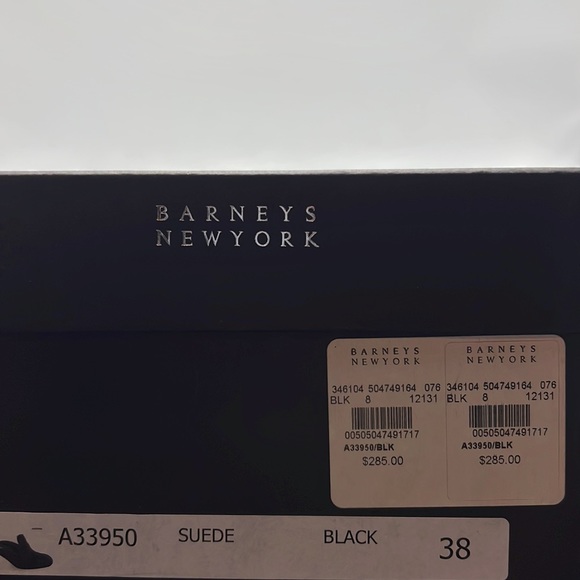 Barneys NY Suede Oxford Block Heel Fringe Mules. made in Italy. - Picture 9 of 10